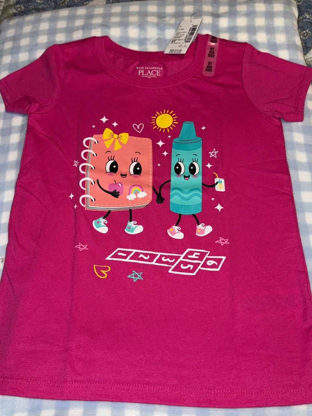 The Children’s Place Toddler Girls Size 5T New NWT Pink School Preschool Shirt